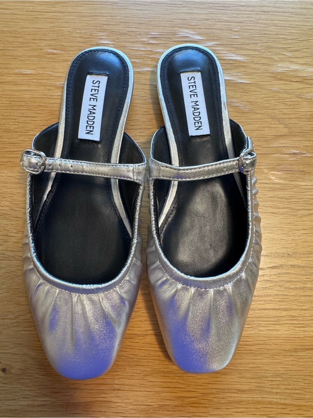 NWOT Steve Madden Gisele Metallic Silver Mary Jane - Picture 8 of 9